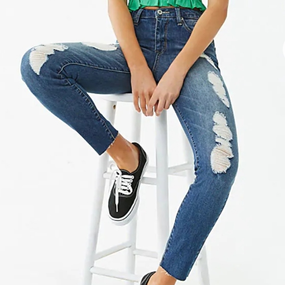 Denim Skinny High Waist Jeans.